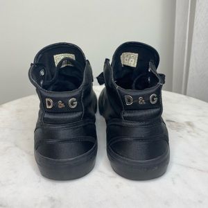 D&G Dolce & Gabbana Worn Effect Satin High Top sneakers 37
